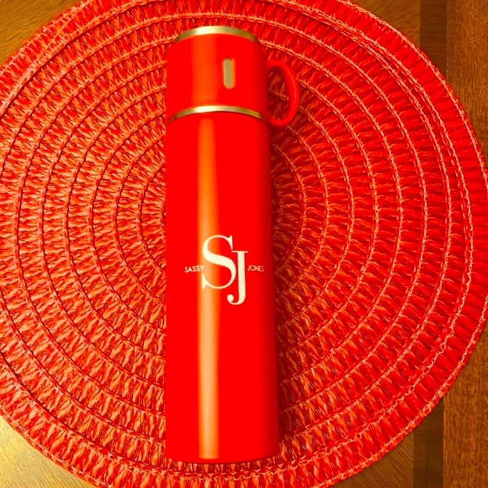 Sassy Jones red coffee canister